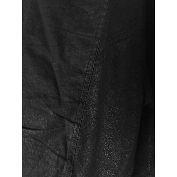 Yaya Aflalo Women's Leather Linen Cropped Moto Black Lightweight Jacket Shacket - Picture 6 of 10